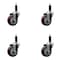 Service Caster 3.5'' SS Maroon Poly Wheel Swivel 1'' Expanding Stem Caster Set, 4PK SCC-SSEX20S3514-PPUB-MRN-1-4 - alternate 1